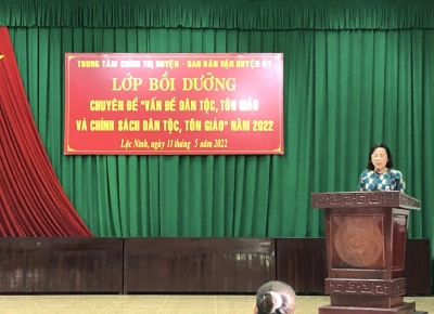 Lộc Ninh: Khai giảng Lớp bồi dưỡng Vấn đề dân tộc, tôn giáo và chính sách dân tộc, tôn giáo năm 2022