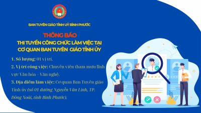 Thi tuyển công chức làm việc tại cơ quan Ban Tuyên giáo Tỉnh ủy