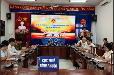 Cục thuế Bình Phước tổ chức chương trình quay thưởng “Hoá đơn may mắn” quý 3 năm 2024