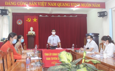 Đoàn kiểm tra Ban Tuyên giáo Tỉnh ủy làm việc trực tuyến với Ban Thường vụ Huyện ủy Đồng Phú