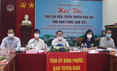 5 thí sinh vào vòng chung kết Hội thi báo cáo viên, tuyên truyền viên giỏi tỉnh Bình Phước