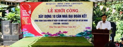 Khởi công xây dựng nhà Đại đoàn kết chào mừng kỷ niệm 132 năm ngày sinh Chủ tịch Hồ Chí Minh (19/5/1890 – 19/5/2022)