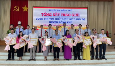 21 cá nhân và 10 tập thể được khen thưởng Cuộc thi tìm hiểu Lịch sử Đảng bộ huyện Đồng Phú